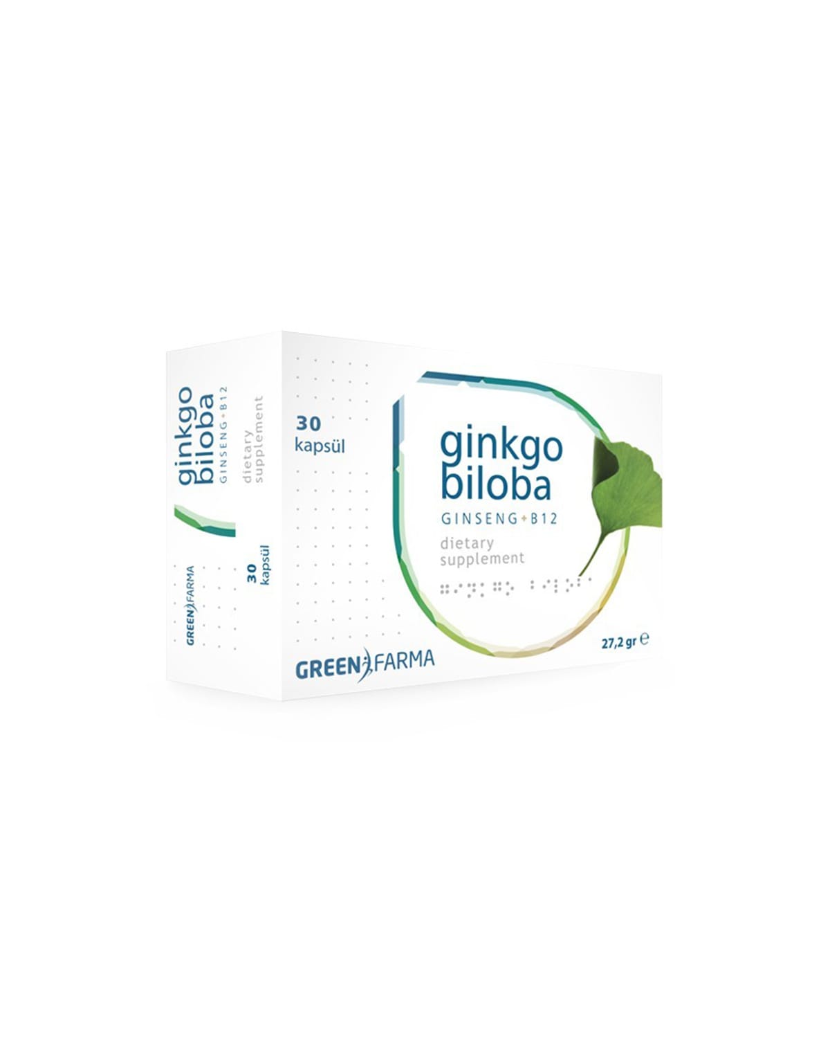 Green Farma Ginkgo Biloba - Gingseng - B12 30 Kapsül Green Farma Ginkgo Biloba - Gingseng - B12 30 Kapsül - Görsel 1